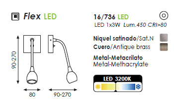 Flex Apli̇K 1l Antique Brass Ø8x27 Cm Led 1x3w