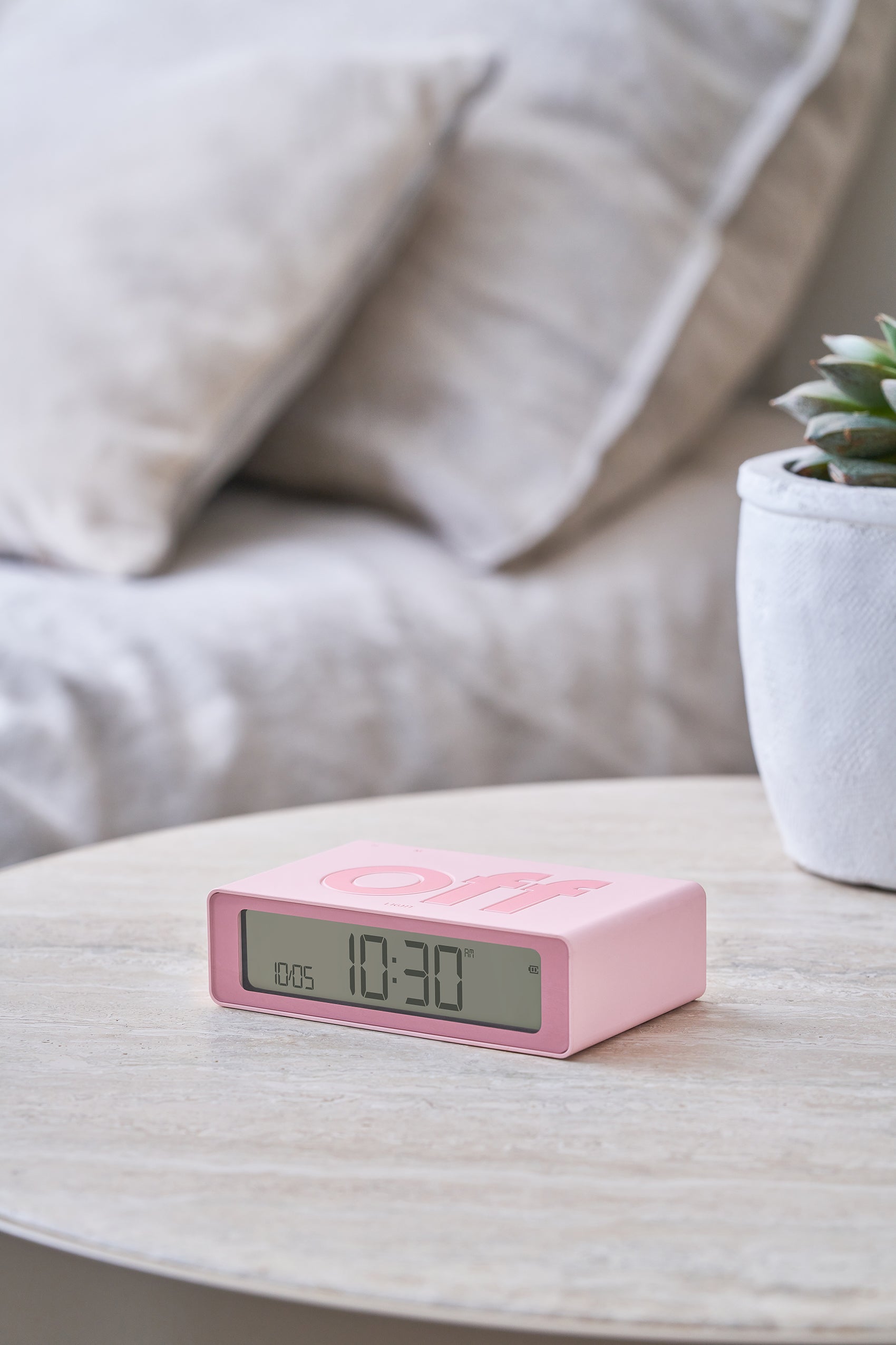 Flip Mini Şarj Edilebilir Alarm Saat Pembe