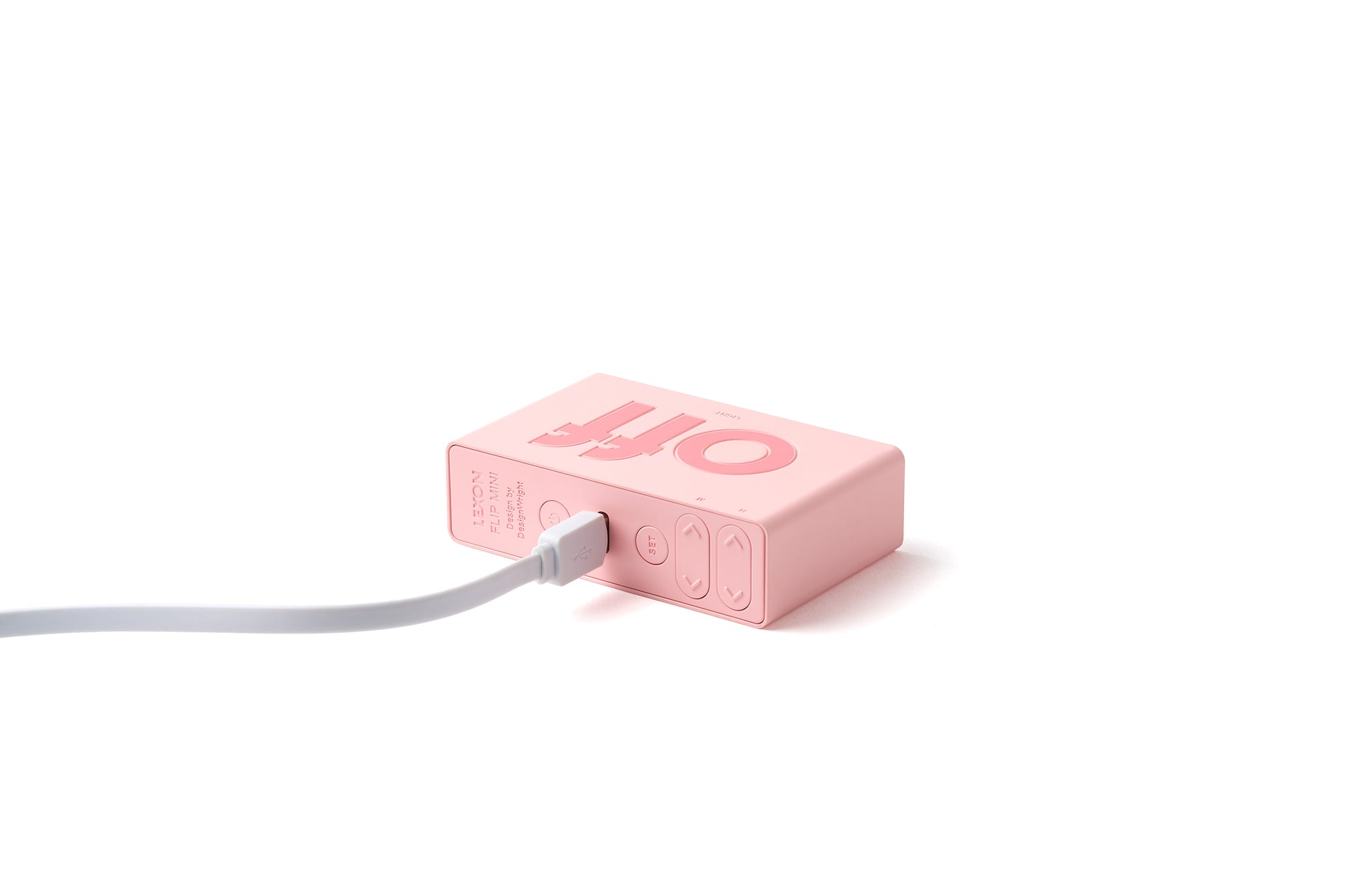 Flip Mini Şarj Edilebilir Alarm Saat Pembe