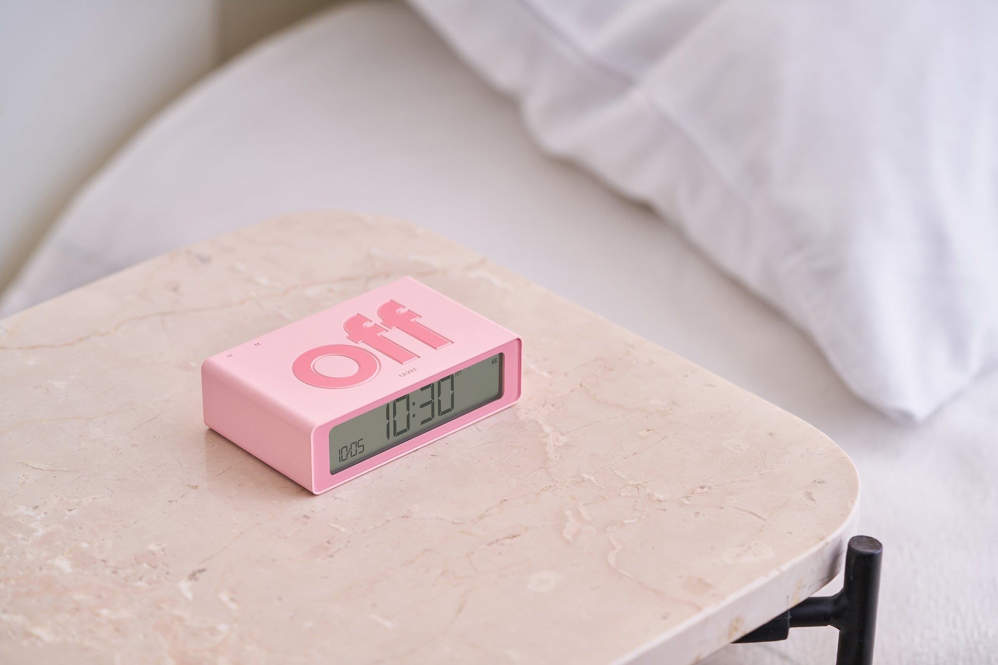 Flip Mini Şarj Edilebilir Alarm Saat Pembe