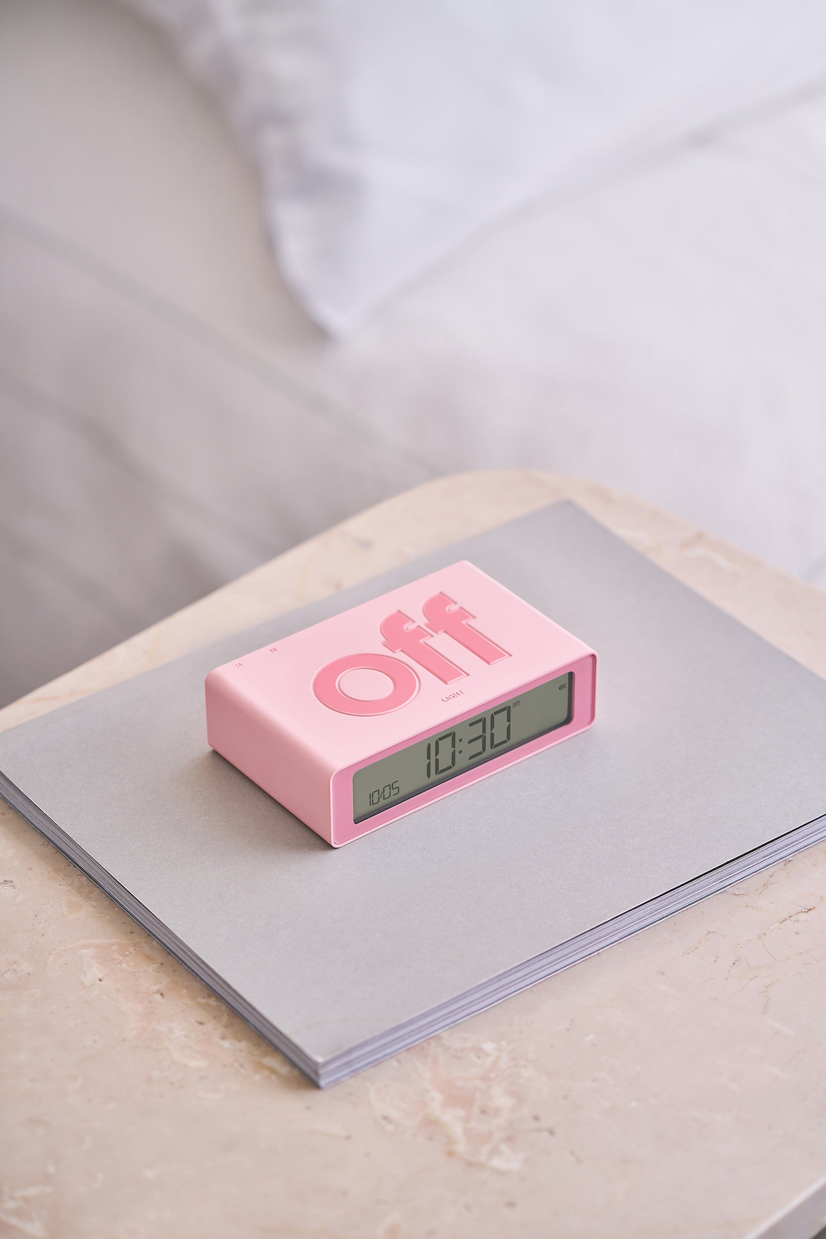 Flip Mini Şarj Edilebilir Alarm Saat Pembe
