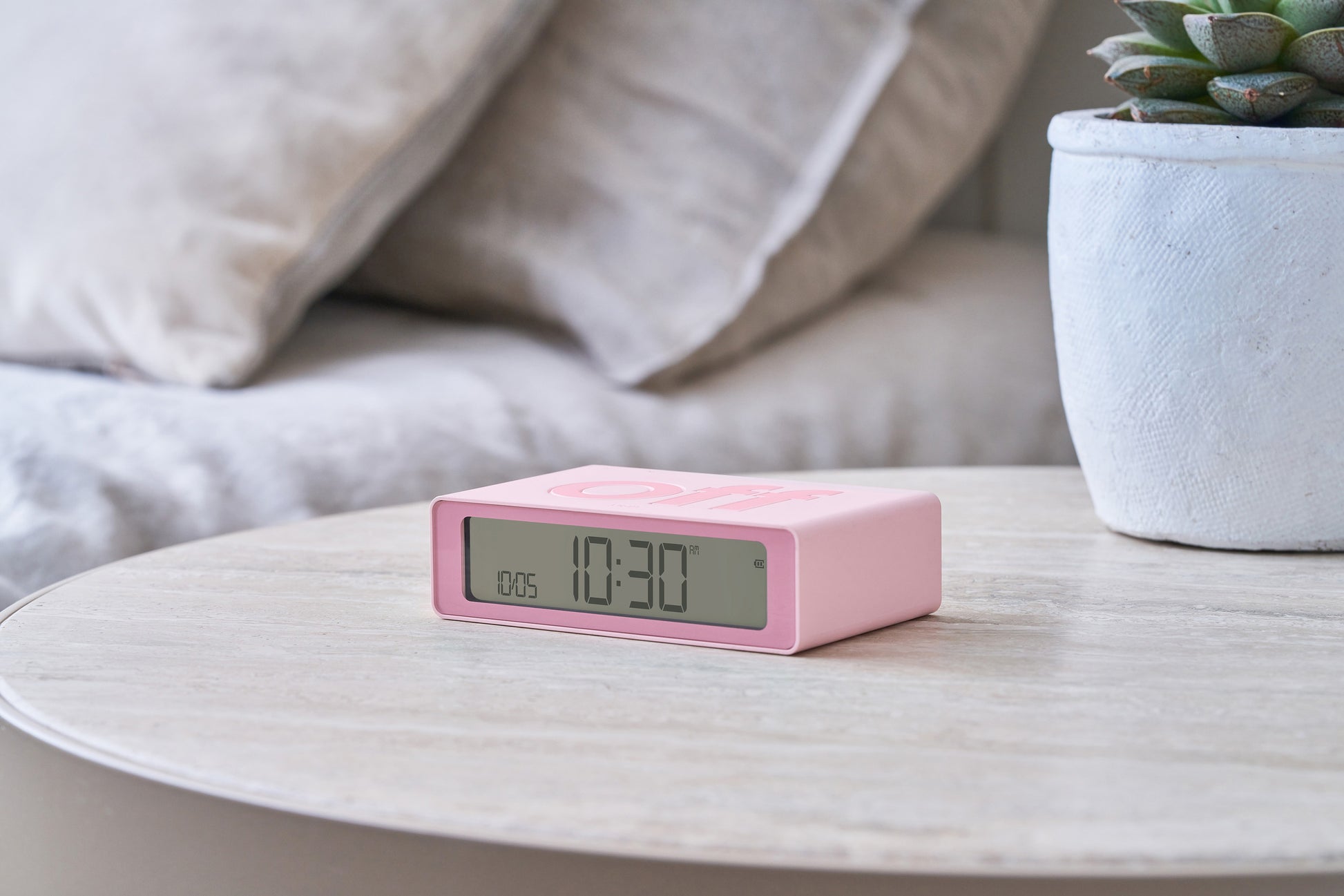 Flip Mini Şarj Edilebilir Alarm Saat Pembe