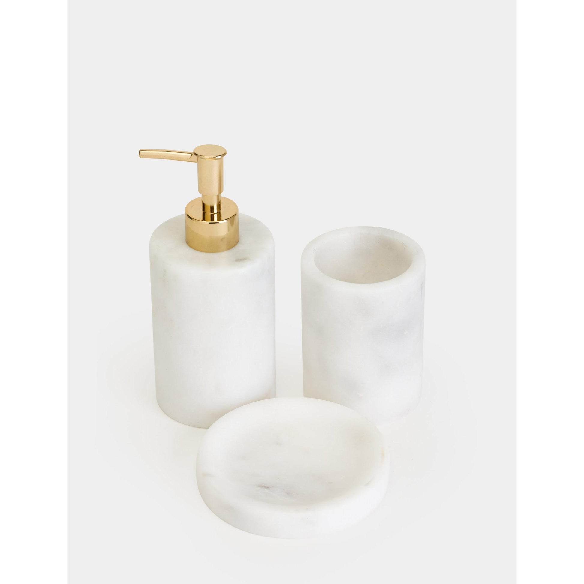 Flora Mermer 3'lü Banyo Seti - Gold