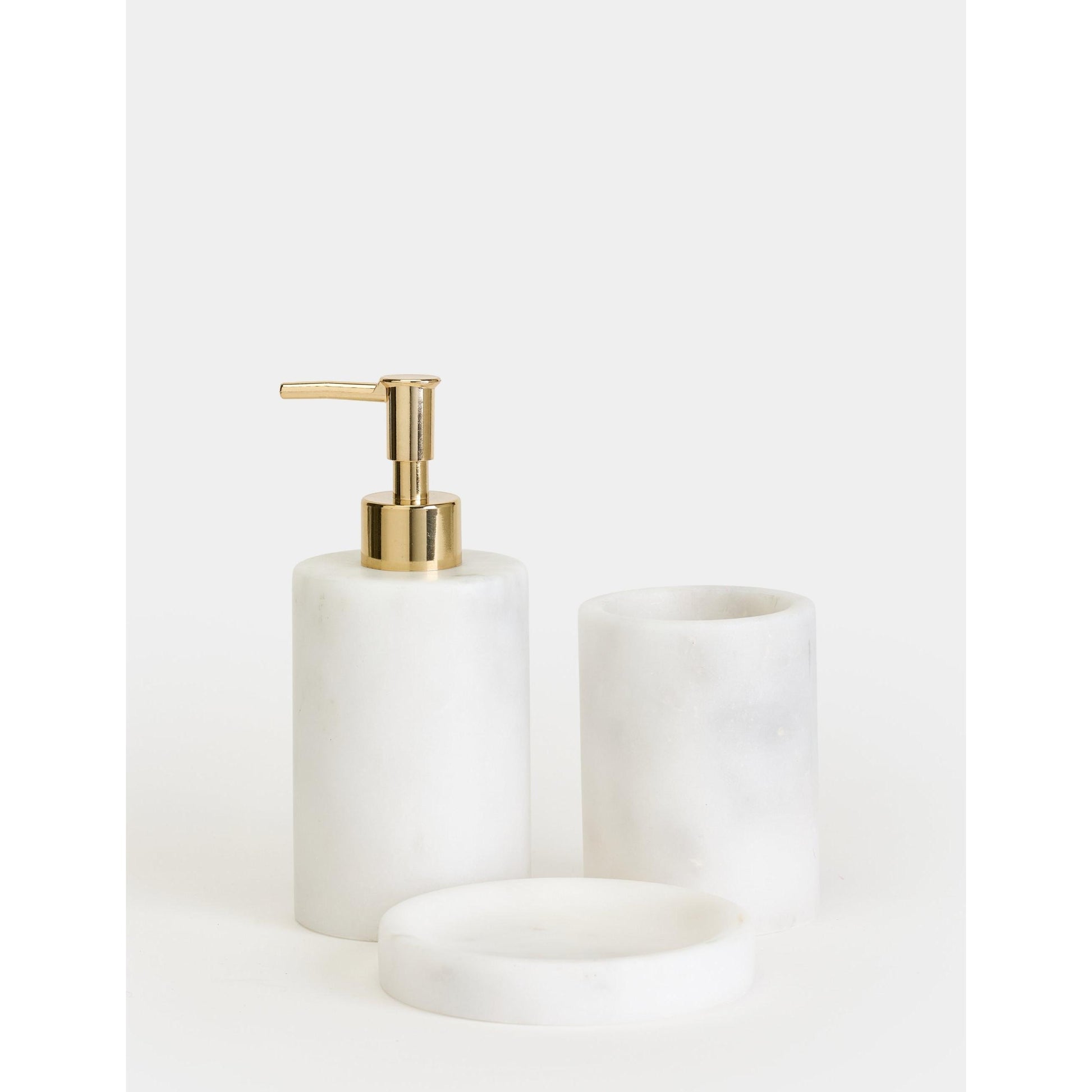 Flora Mermer 3'lü Banyo Seti - Gold