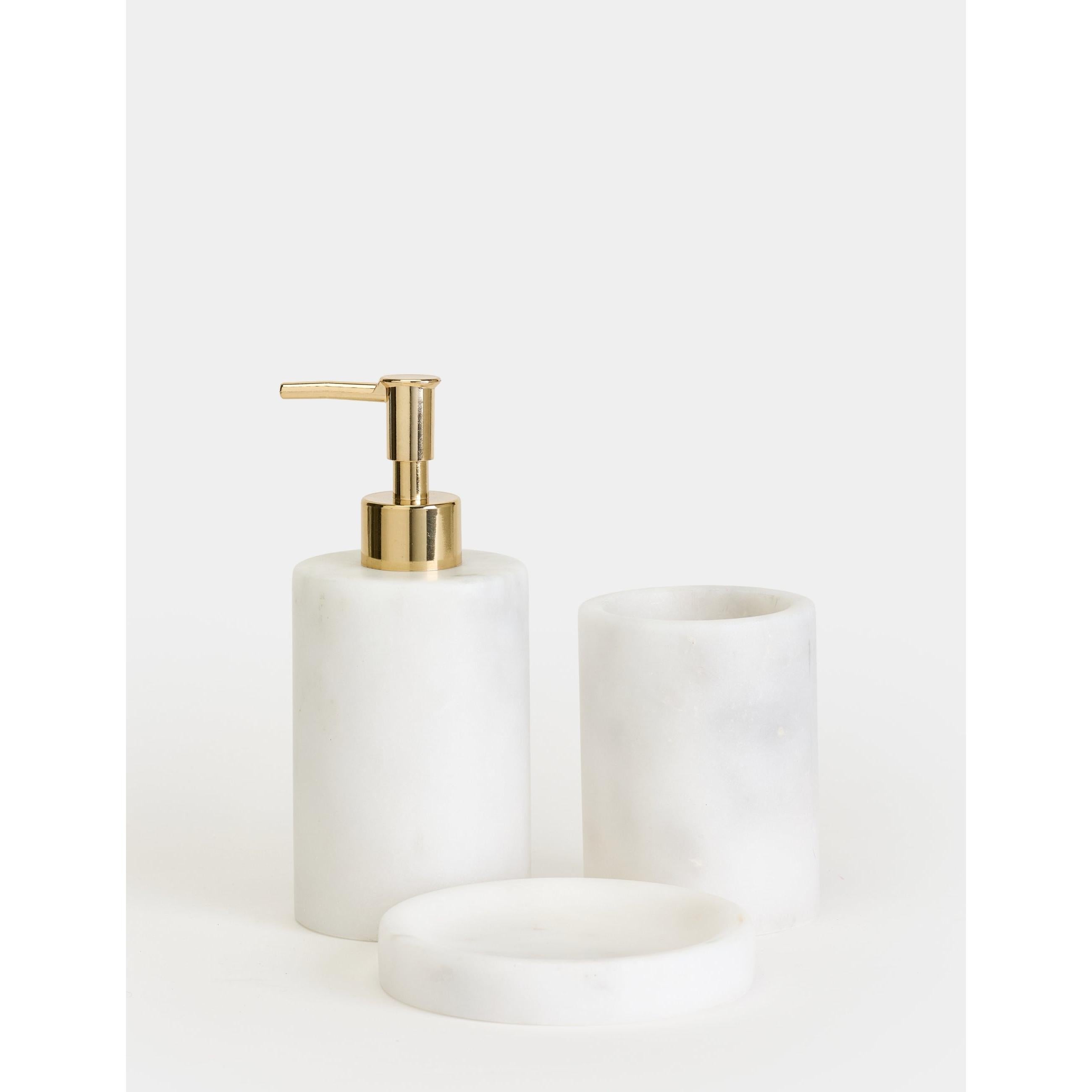 Flora Mermer 3'lü Banyo Seti - Gold