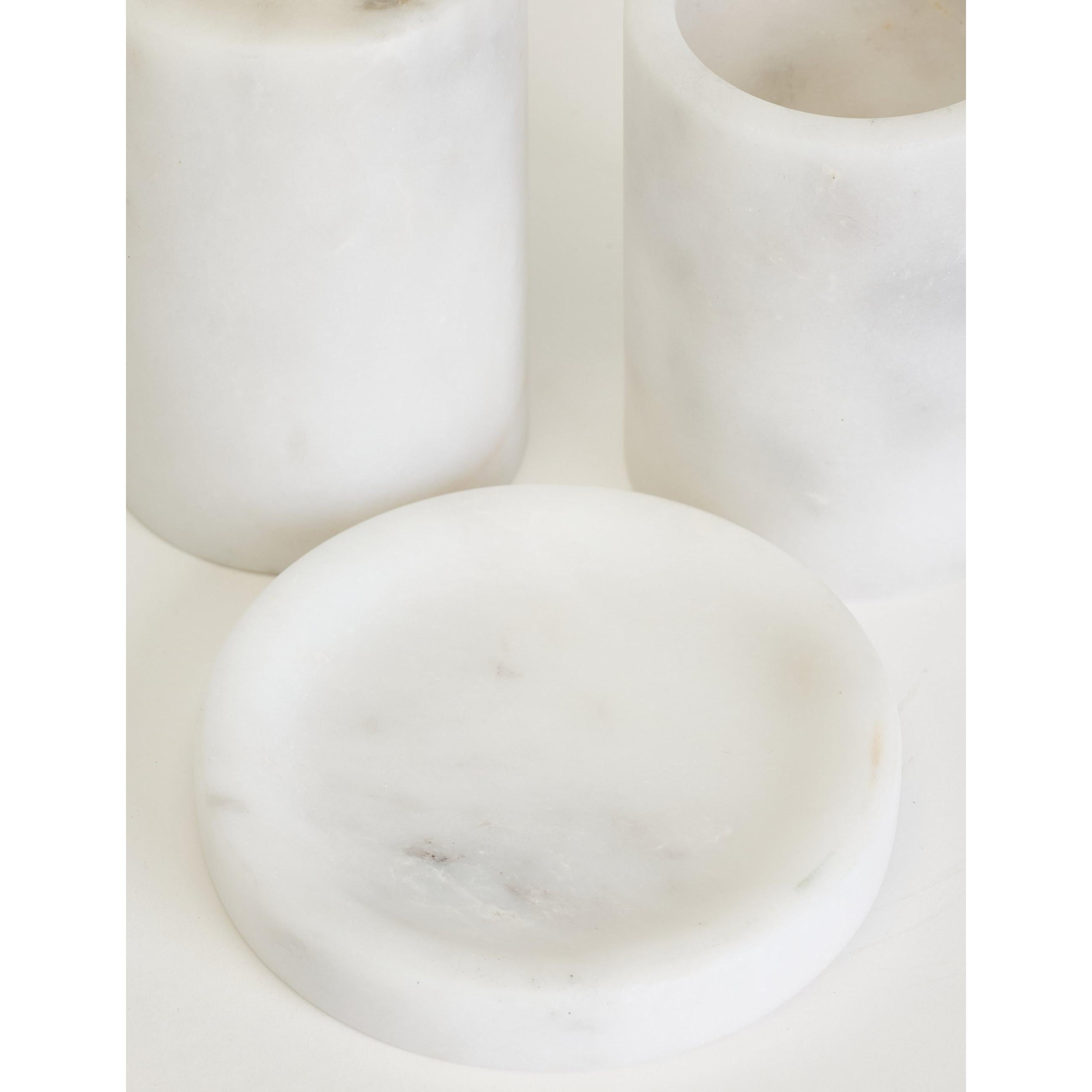 Flora Mermer 3'lü Banyo Seti - Siyah