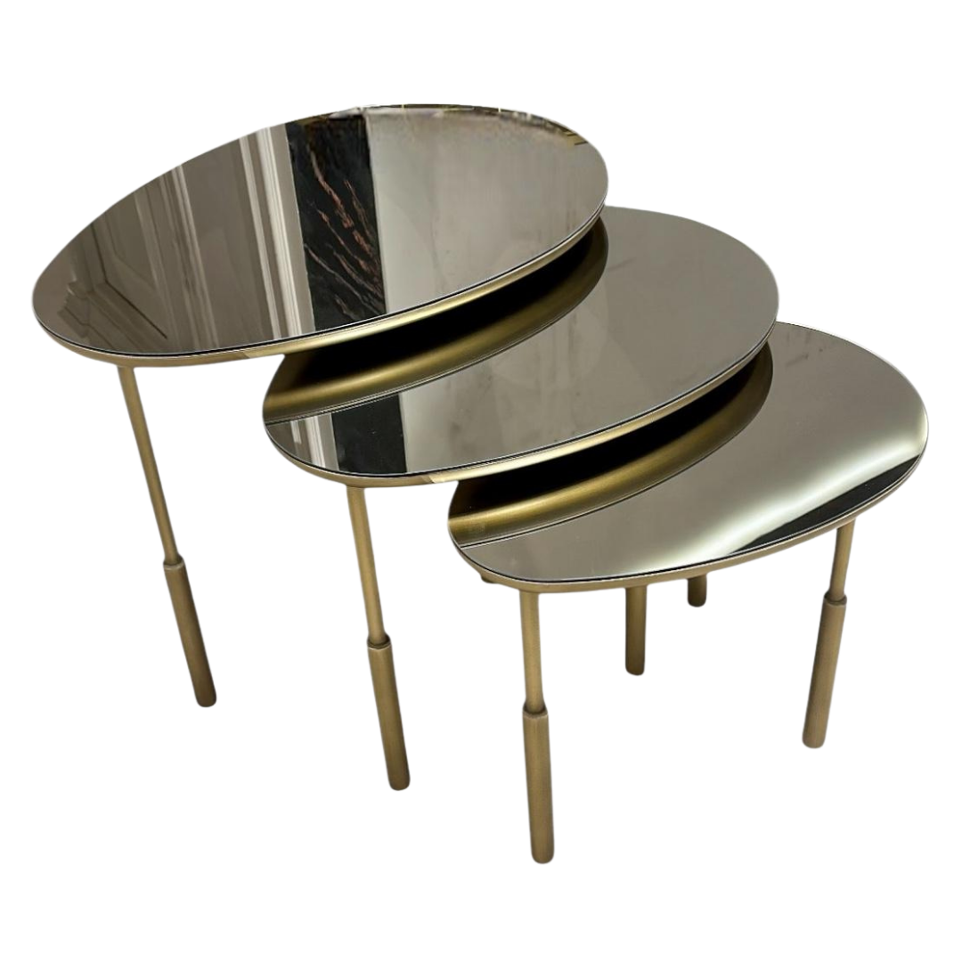 Flusso 3'lü Yan Zigon Sehpa Set