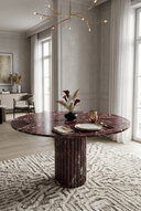 Fluted Ayaklı Rosso Levanto Yemek Masası
