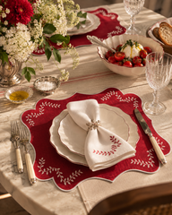 Folhagem Amerikan Servis-Amerikan Servis-Mariaida Home-Kırmızı/Beyaz-NowShopFun
