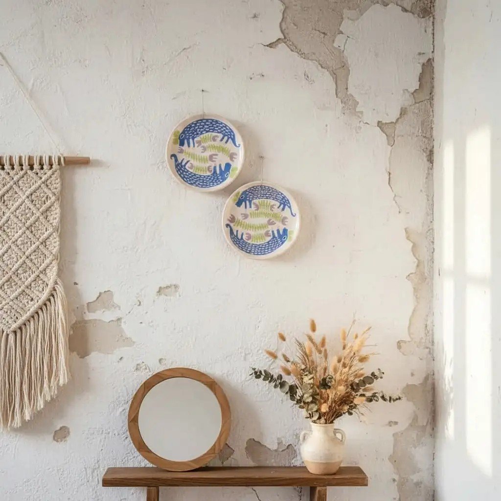 Folk Keçi Figürlü Seramik Tabak