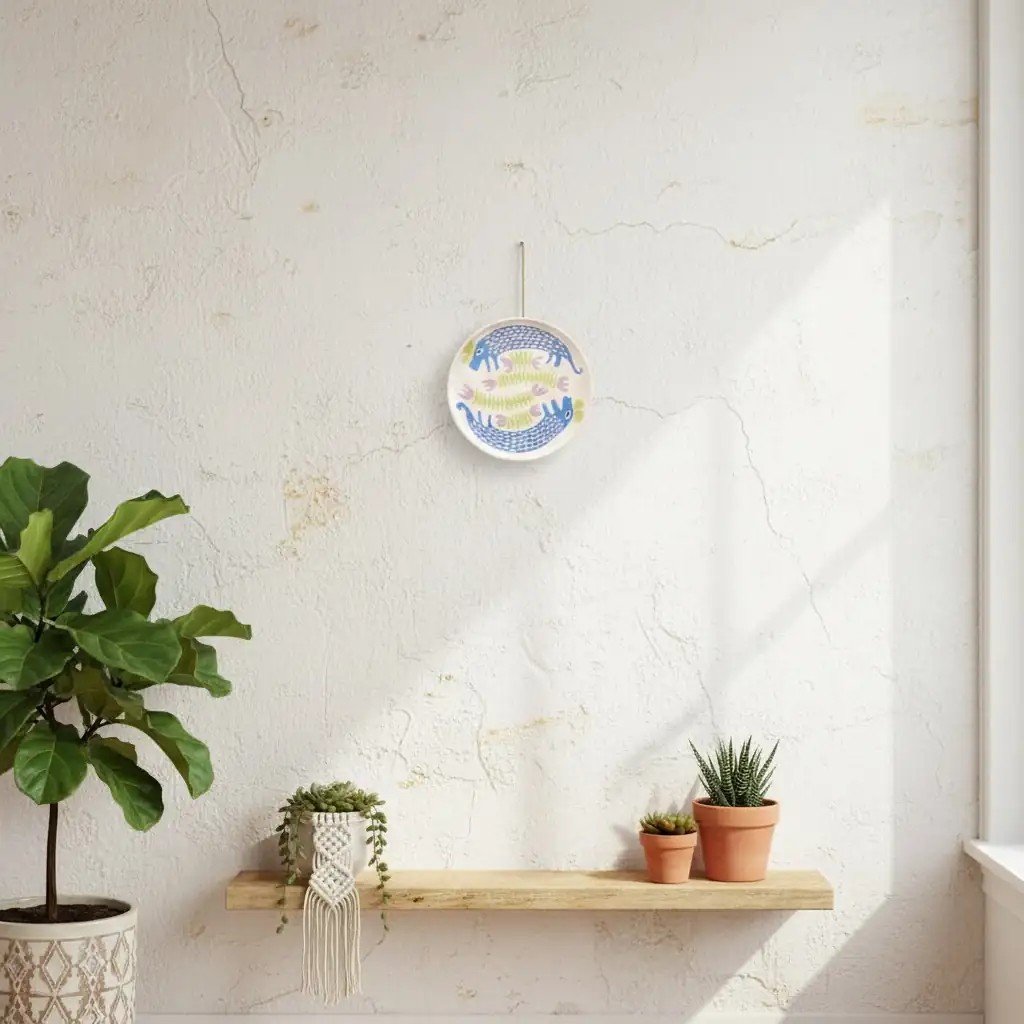 Folk Keçi Figürlü Seramik Tabak