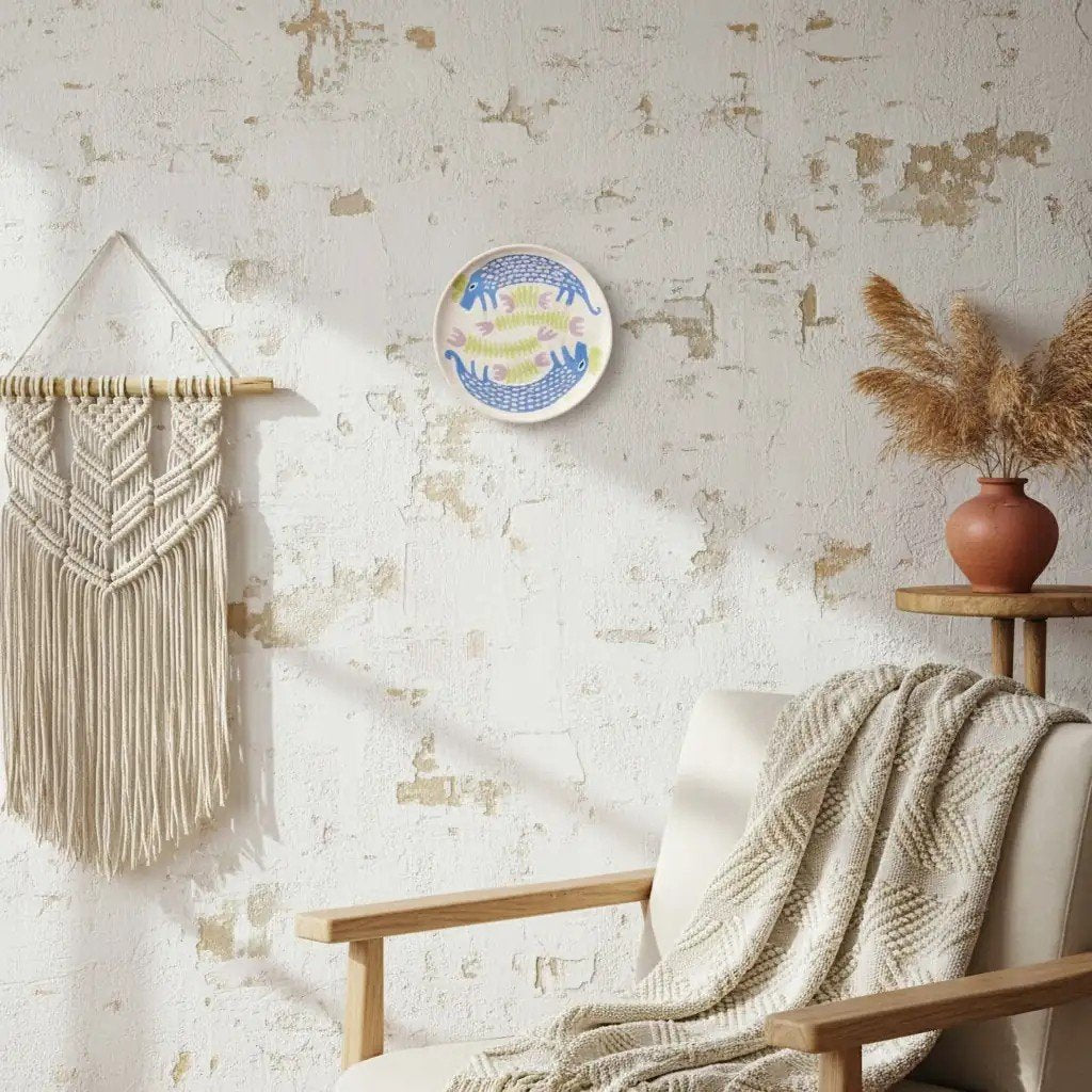 Folk Keçi Figürlü Seramik Tabak