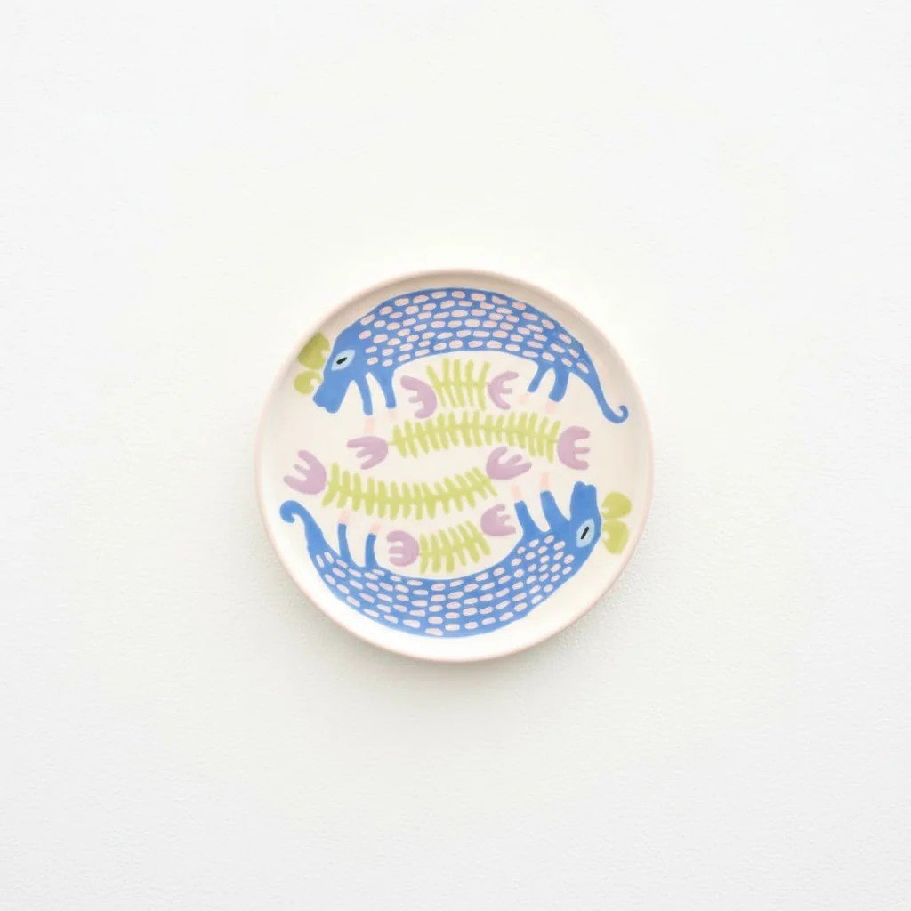 Folk Keçi Figürlü Seramik Tabak