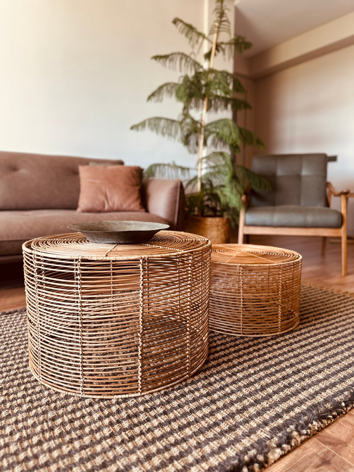 Folk Yuvarlak Rattan Sehpa-Sehpa-Lo-Fi House-Büyük-NowShopFun