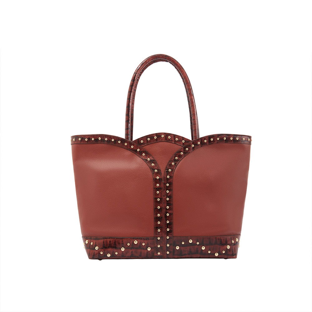 Francesca Carryall Elegance Omuz Çantası-Tara Folks-Kahverengi-NowShopFun