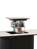 Freeze Mekanizmalı Yemek Masası | 230x105 Cm Porselen Tabla Gizli Bar Bölmeli Lüks Masa