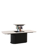Freeze Mekanizmalı Yemek Masası | 230x105 Cm Porselen Tabla Gizli Bar Bölmeli Lüks Masa