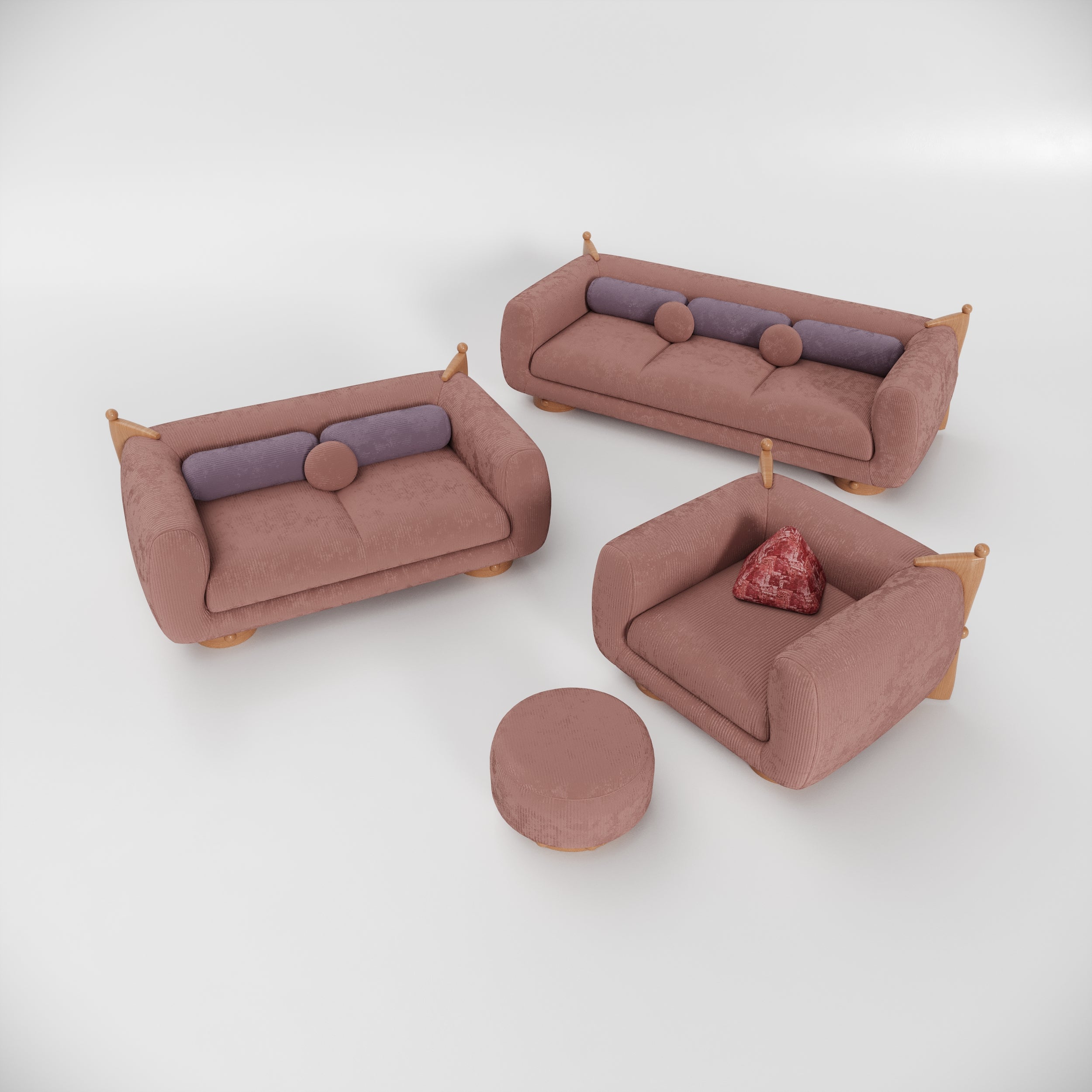 French Kiss Üçlü Koltuk-Koltuk-Huba Concept-Beyaz-NowShopFun