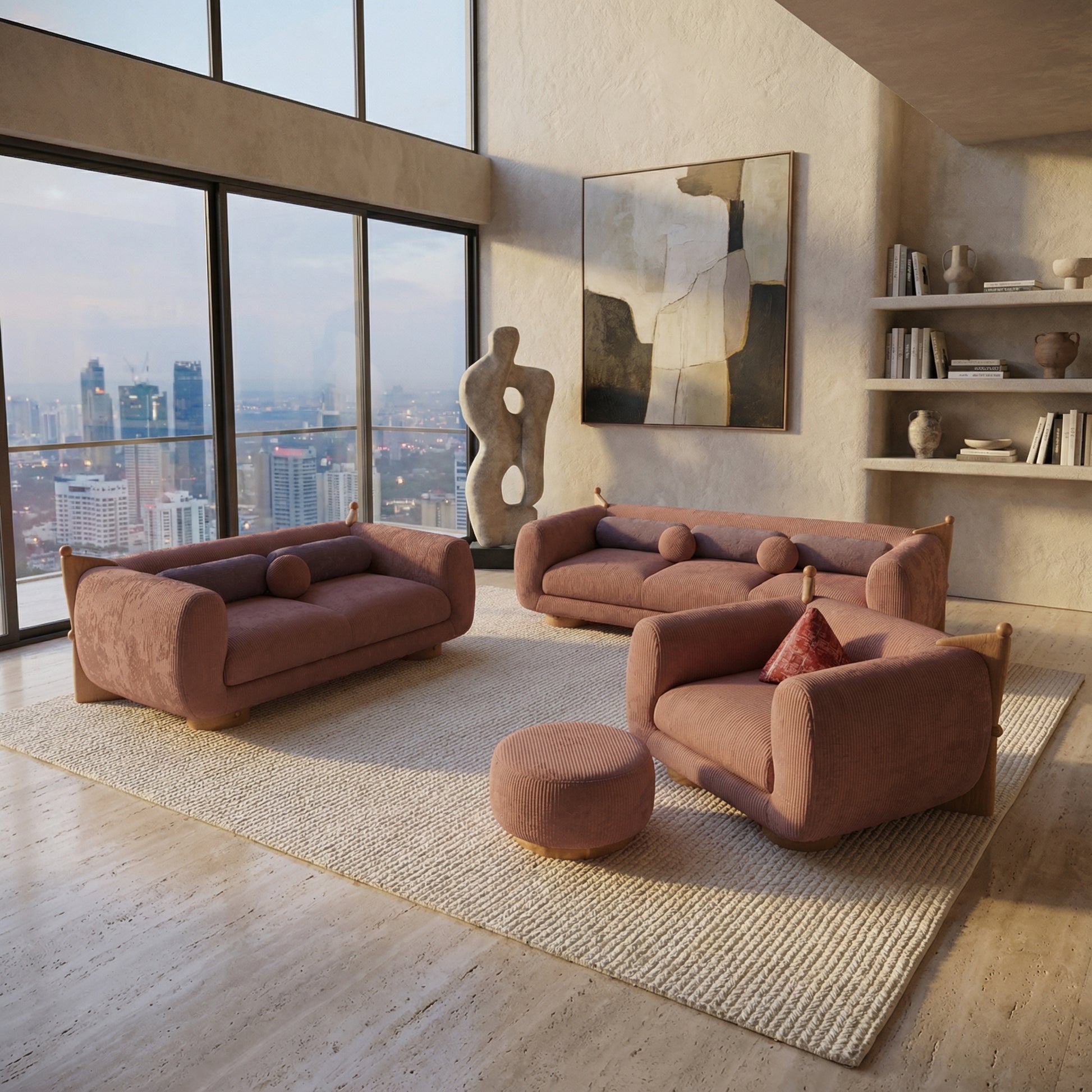 French Kiss Üçlü Koltuk-Koltuk-Huba Concept-Beyaz-NowShopFun