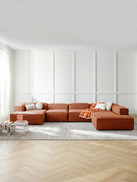 Frida XL Keten Modüler Köşe Koltuk-Köşe Koltuk-S Home Design Concept-Kiremit-Sağ Köşe-NowShopFun