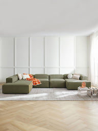 Frida XL Keten Modüler Köşe Koltuk-Köşe Koltuk-S Home Design Concept-Yağ Yeşili-Sol Köşe-NowShopFun