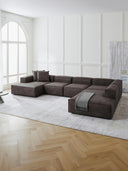 Frida XL Nubuk Modüler Köşe Koltuk-Köşe Koltuk-S Home Design Concept-Acı Kahve-Sağ Köşe-NowShopFun
