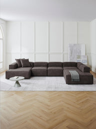 Frida XL Nubuk Modüler Köşe Koltuk-Köşe Koltuk-S Home Design Concept-Acı Kahve-Sağ Köşe-NowShopFun