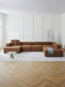 Frida XL Nubuk Modüler Köşe Koltuk-Köşe Koltuk-S Home Design Concept-Kahverengi-Sağ Köşe-NowShopFun