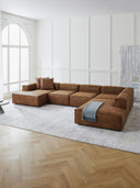 Frida XL Nubuk Modüler Köşe Koltuk-Köşe Koltuk-S Home Design Concept-Acı Kahve-Sağ Köşe-NowShopFun
