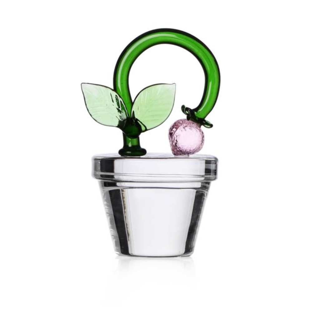 Fruits & Flowers No:14 Çilek Figürlü Dekoratif Cam Obje 10Cm