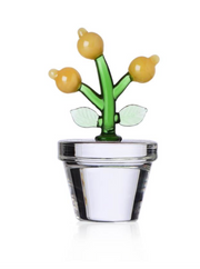 Fruits & Flowers No:15 Sarı Çiçek Figürlü Dekoratif Cam Obje 10Cm