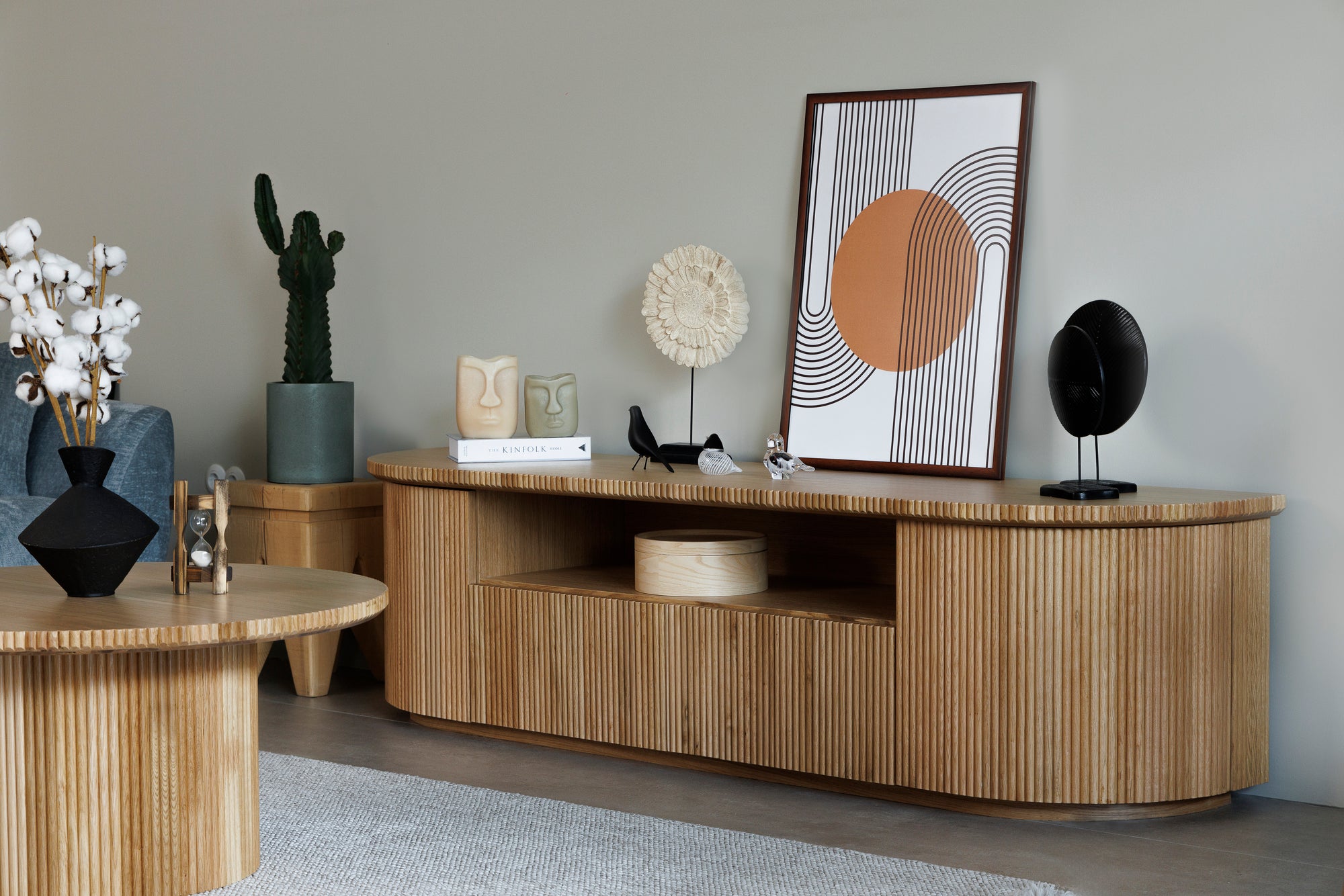 Fuga Ahşap Meşe Tv Ünitesi