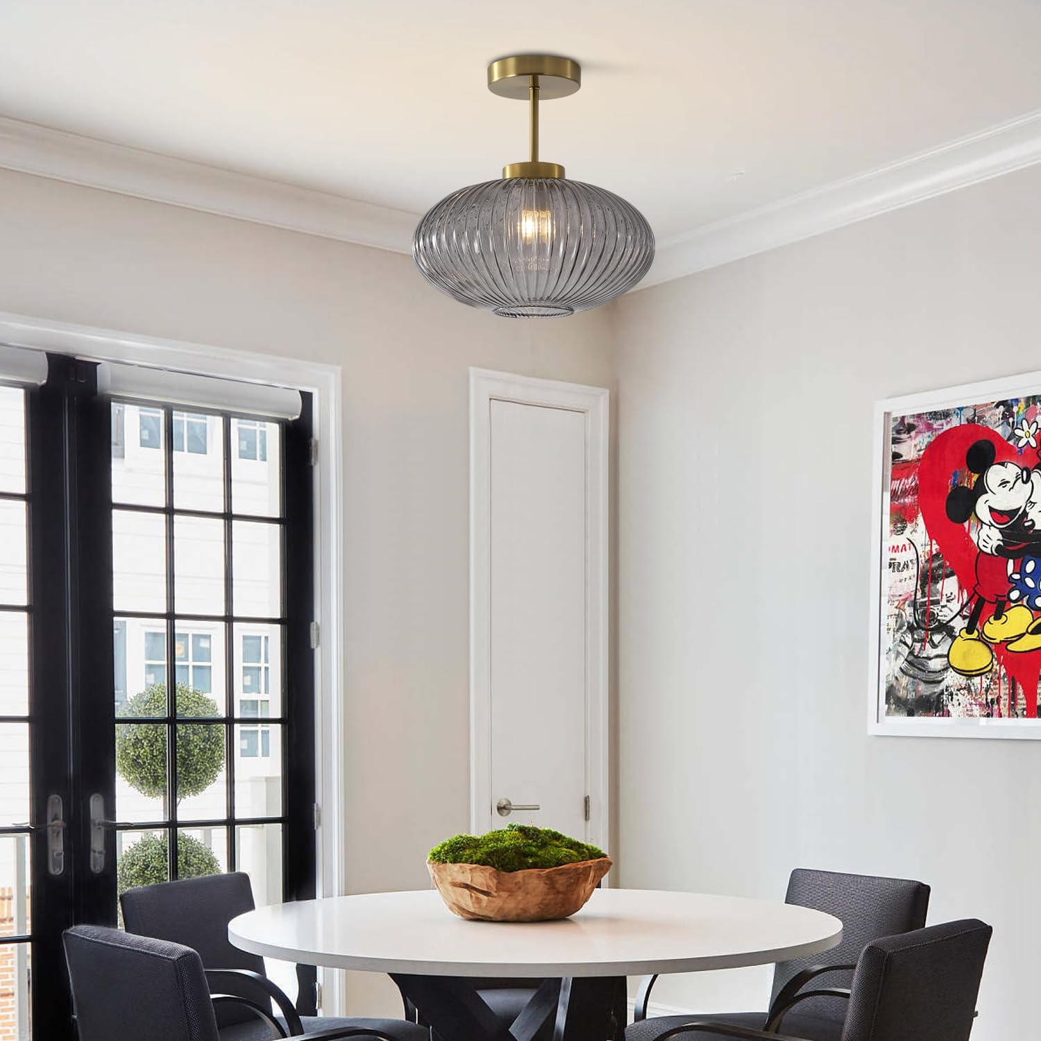 Füme Renkli Pleat Cam Sarkıt