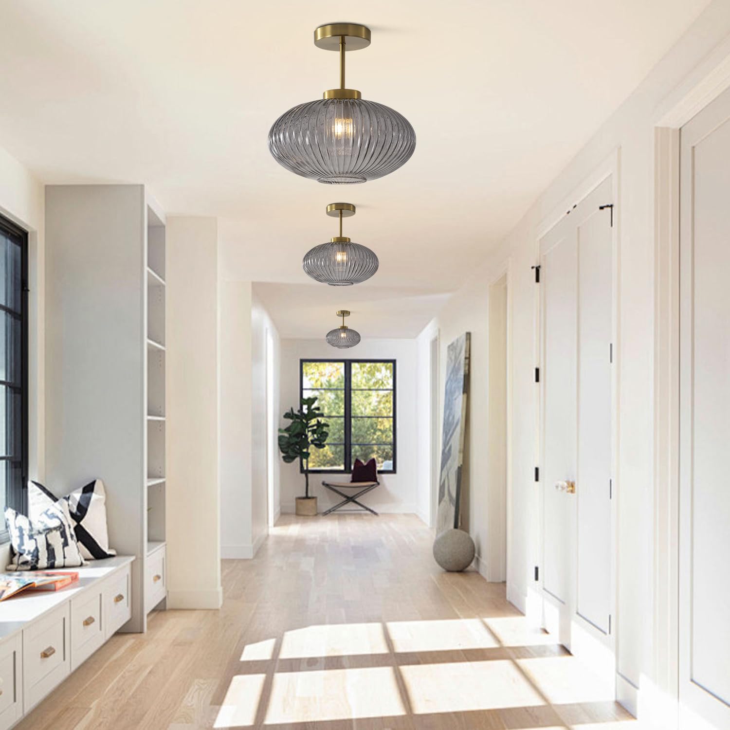 Füme Renkli Pleat Cam Sarkıt