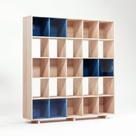 Grid 05 Plex Kitaplık-Kitaplık-Stöff Mobel-75 cm-Naturel-Şeffaf-NowShopFun