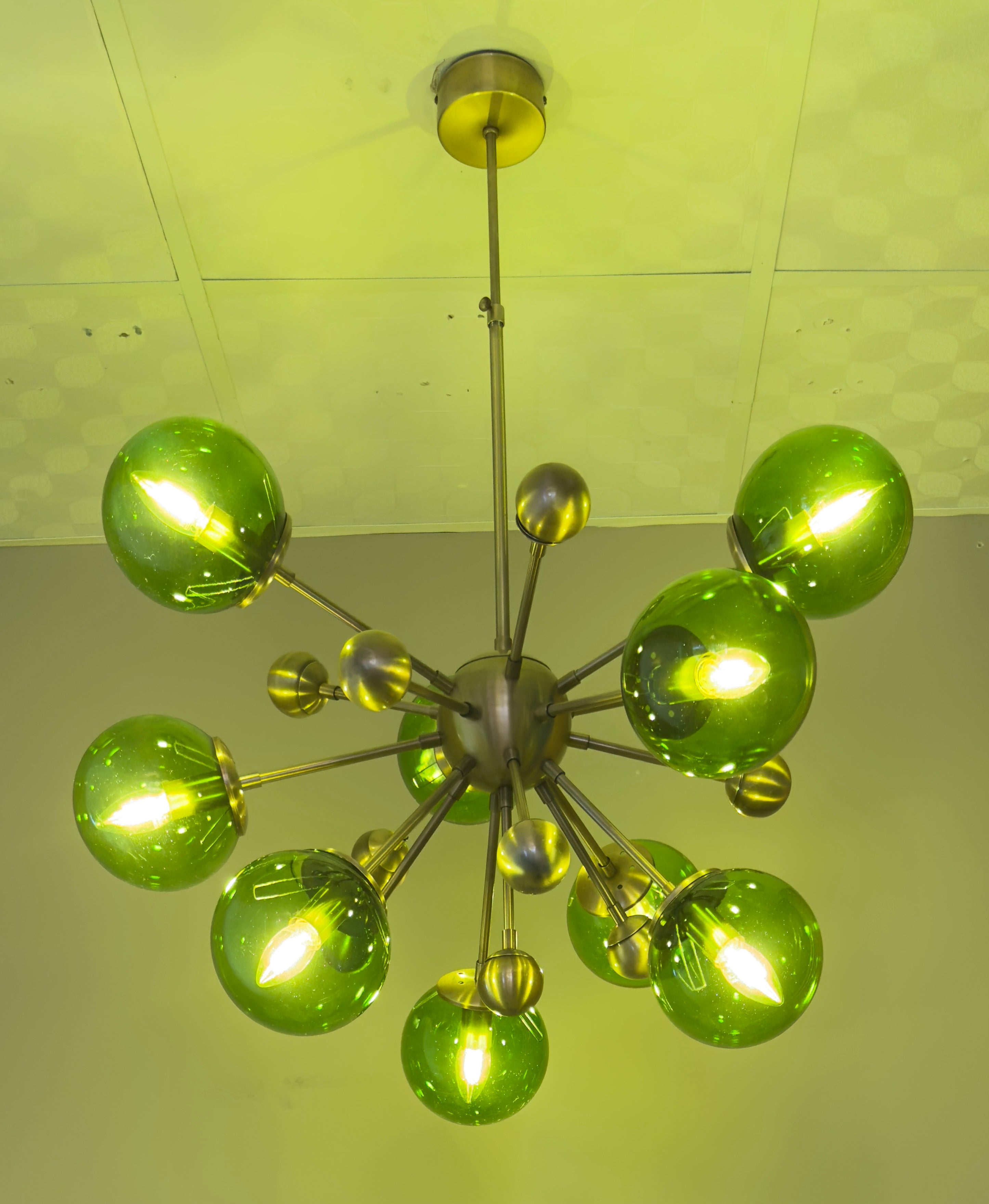 Galaxy 9' Kollu Yeşil Avize