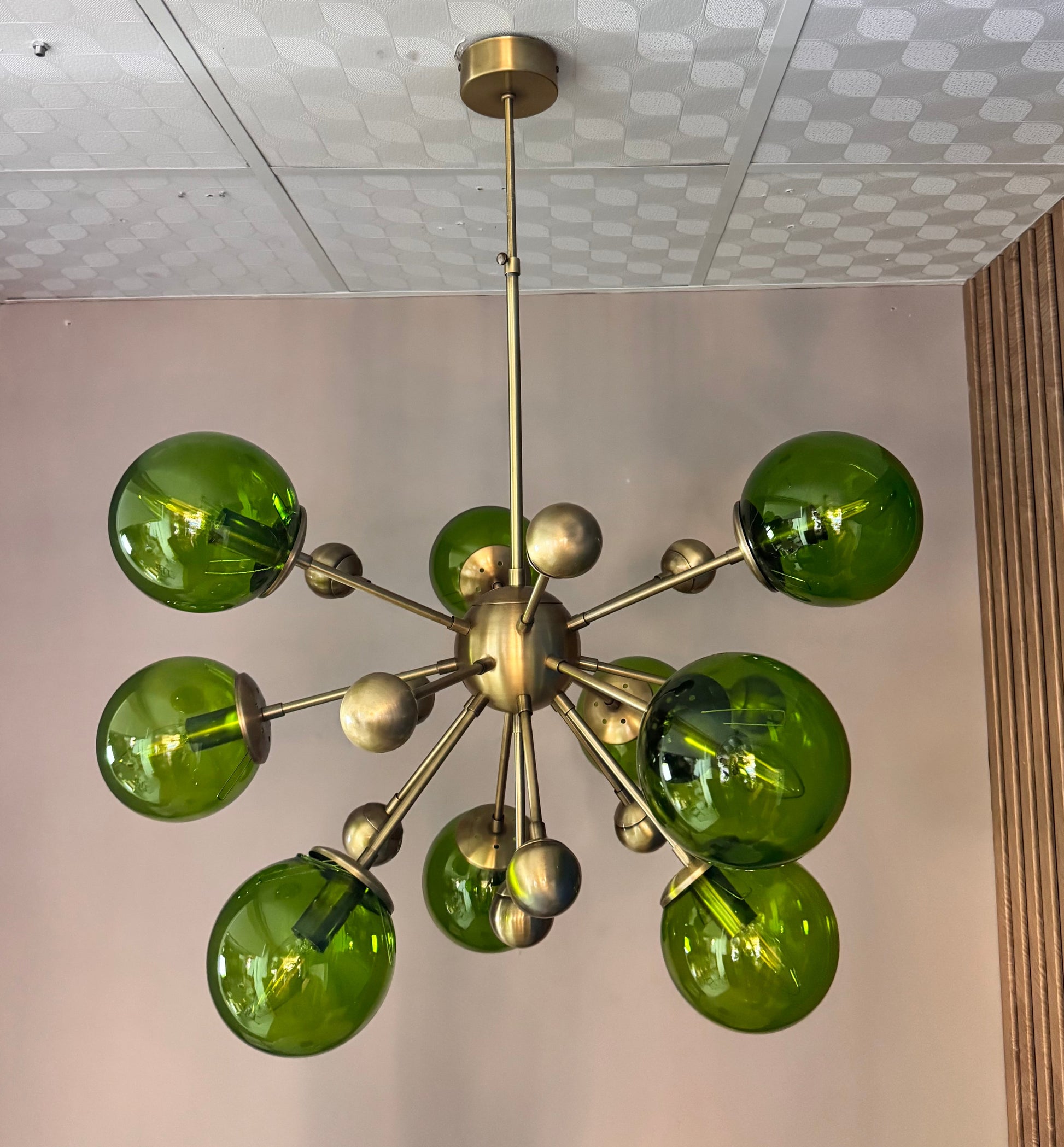 Galaxy 9' Kollu Yeşil Avize