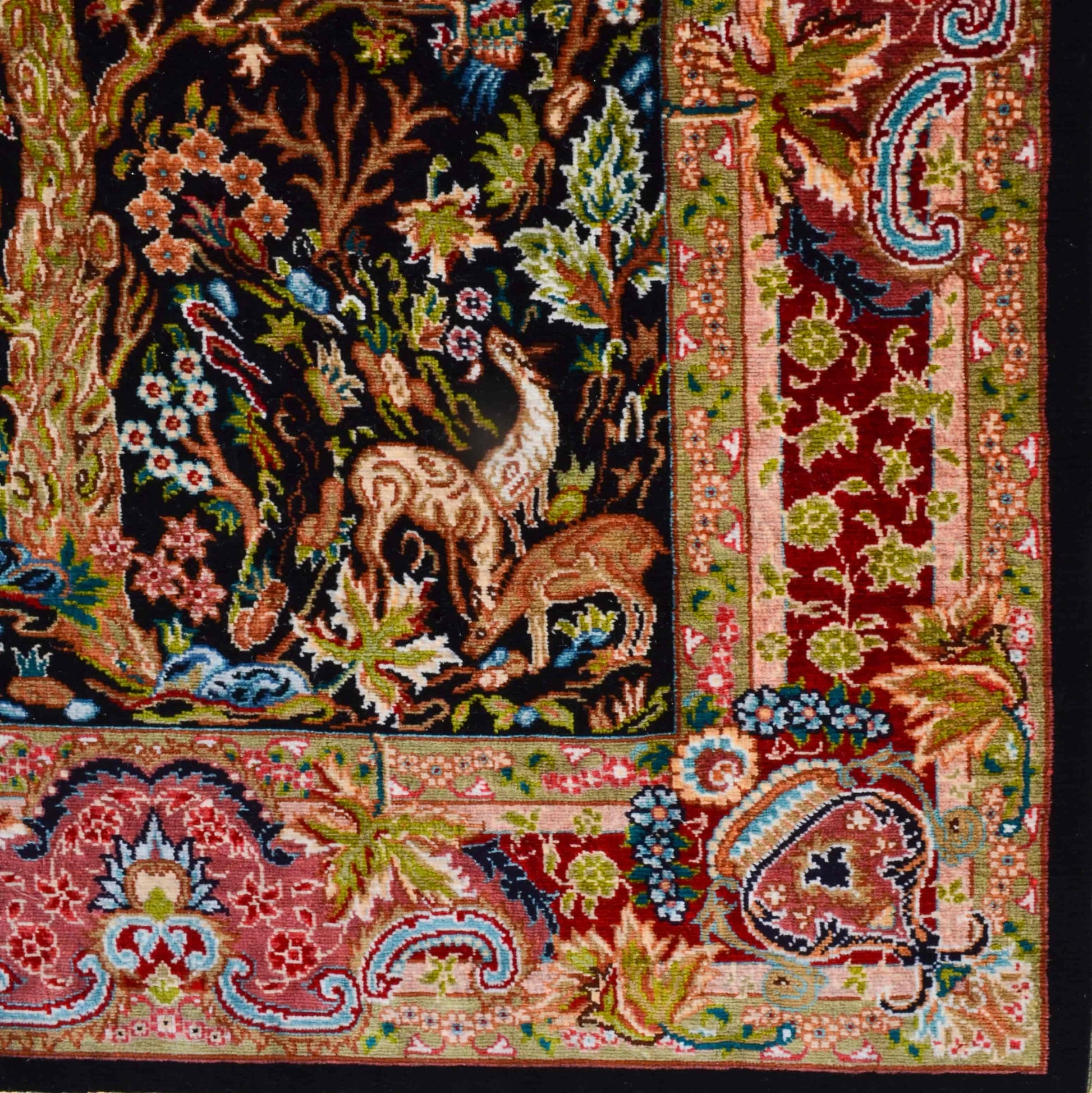 Gamlı Sonbahar Saf İpek El Dokuma Duvar Halısı (40x55 Cm)