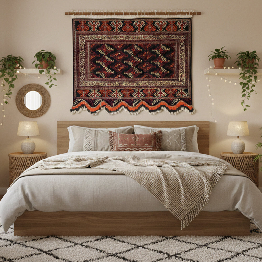 Geleneksel Türkmen El Dokuma Duvar Halısı-Duvar Halısı-KilimCo-NowShopFun