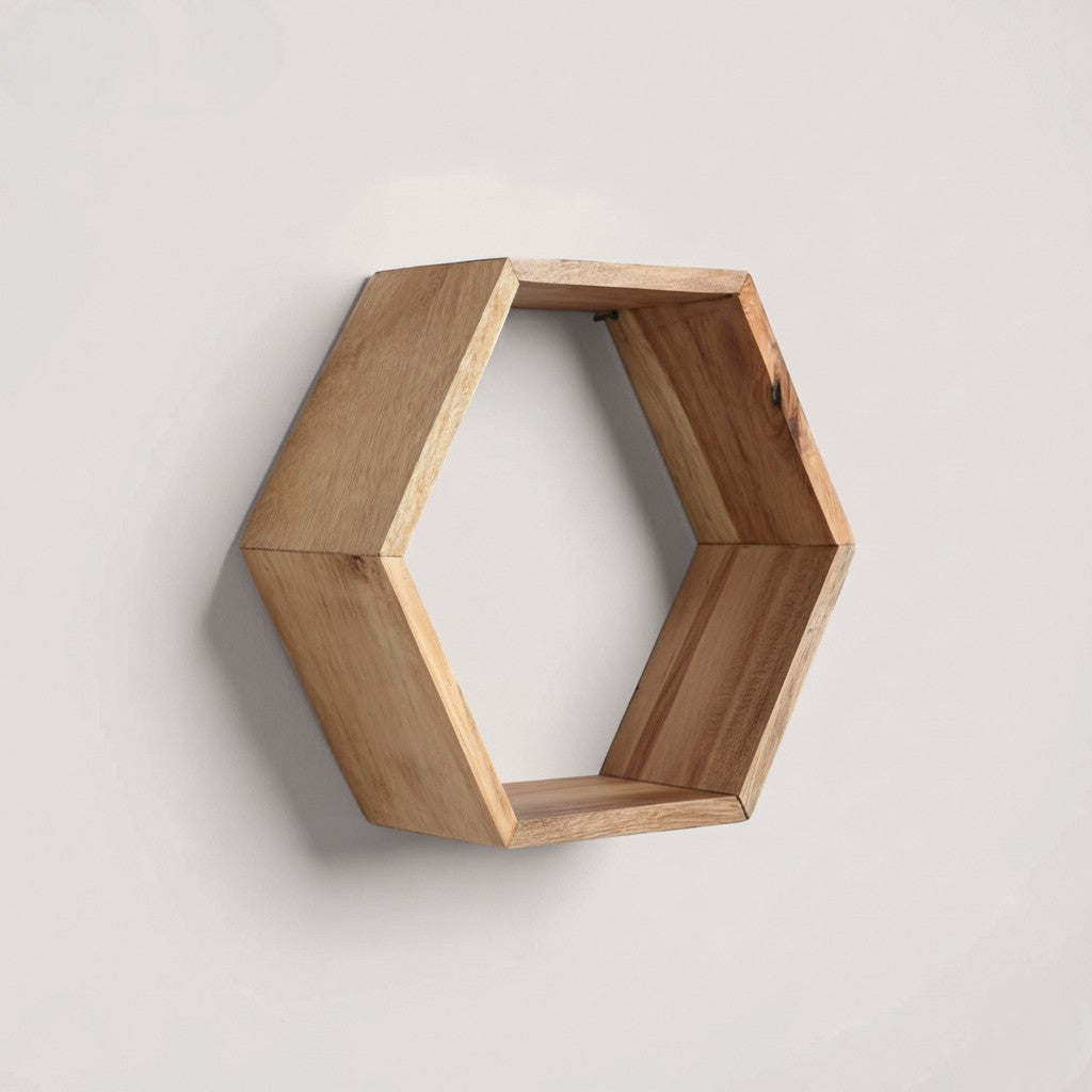 El Yapımı Ahşap Altıgen Raf - nowshopfun