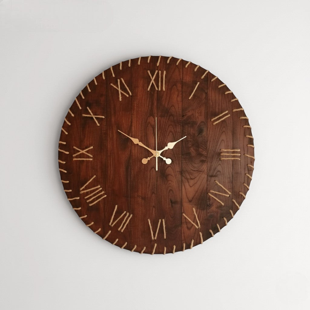 Udan Halatlı Ahşap Duvar Saati - nowshopfun