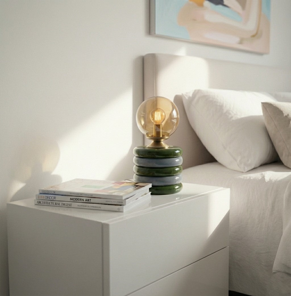 Grey &amp; Green Table Lamp – Lumos Series