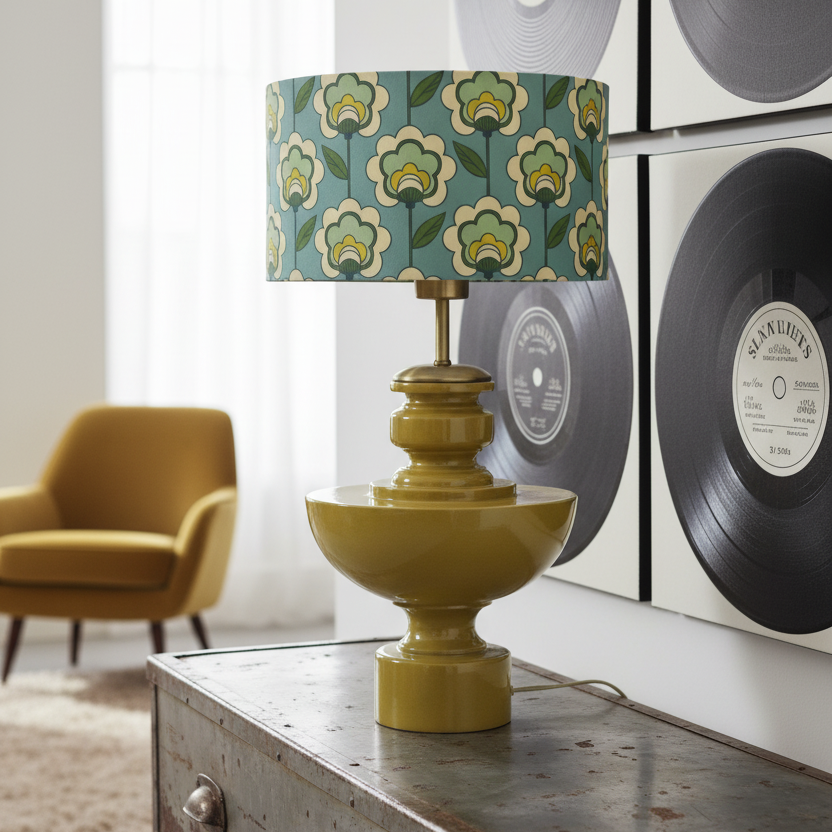 Samatya El Yapımı Ahşap Abajur