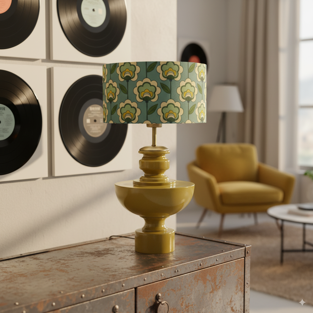 Samatya El Yapımı Ahşap Abajur