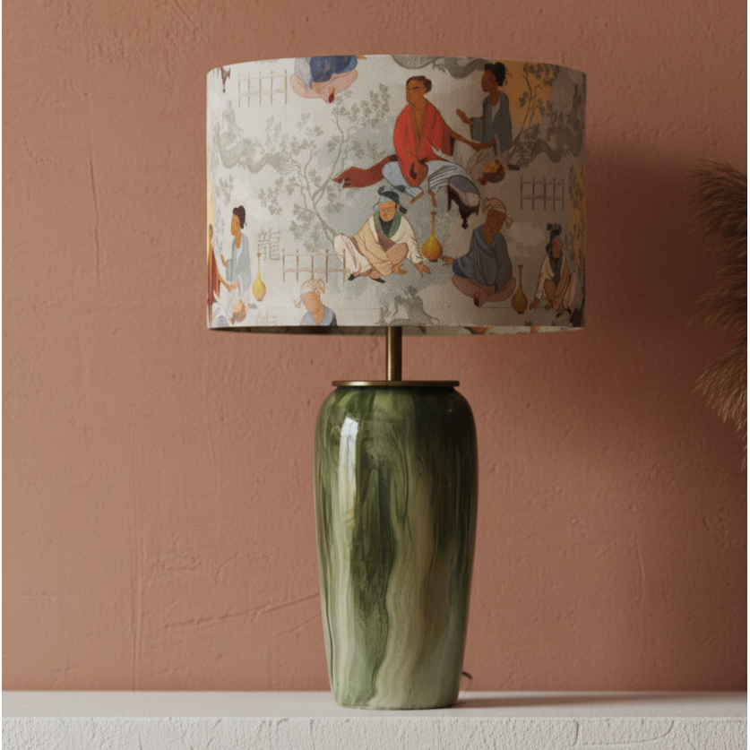 Jade El Yapımı Seramik Abajur