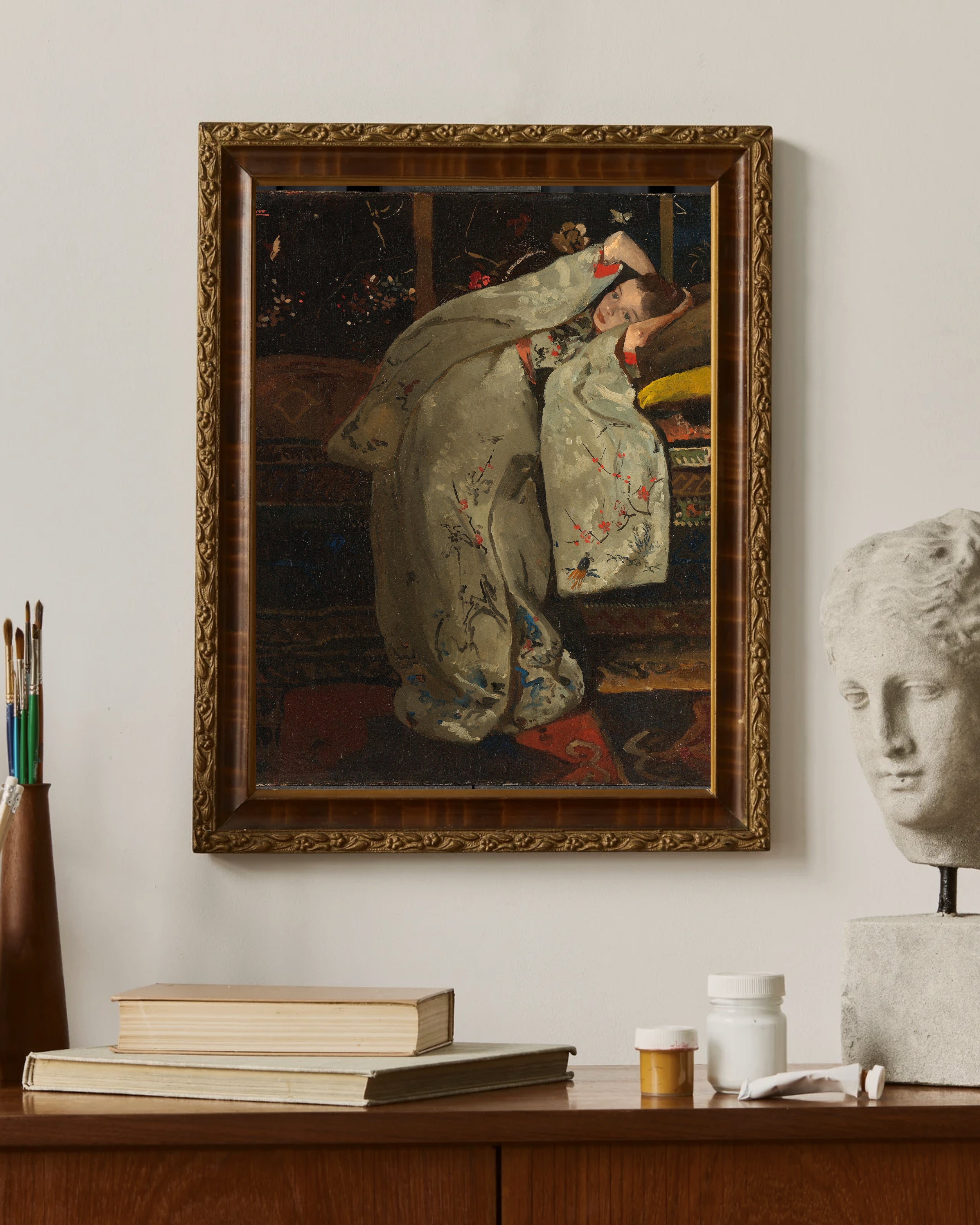 George Hendrik Breitner - Beyaz Kimono İçindeki Kız Fine Art Baskı