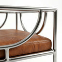 Gerçek Deri Taba Metal Berjer - Deco103
