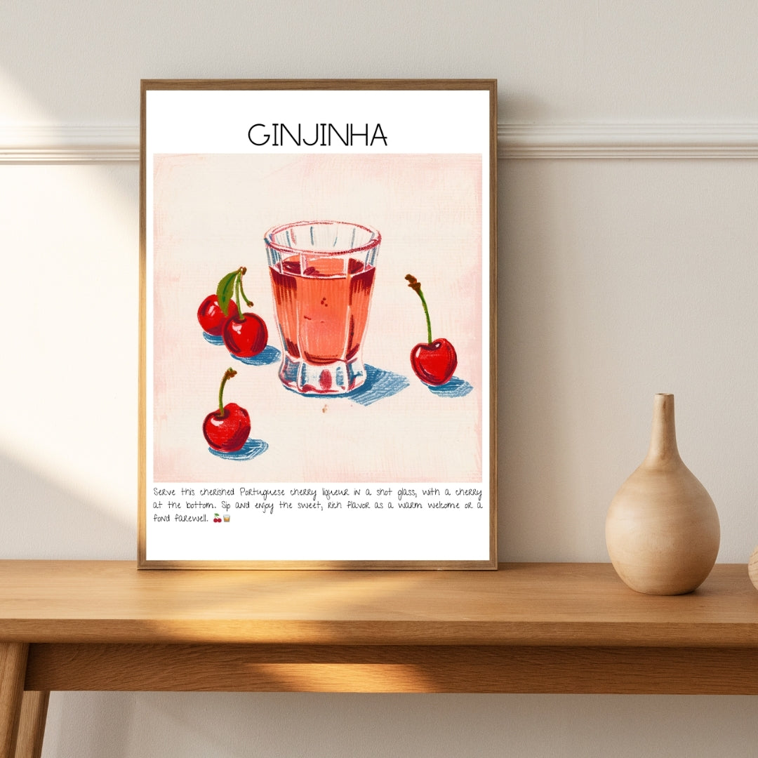 Ginjinha Cocktail Art Print Tasarım Poster-Tablo-Muff Atelier-21x30cm-NowShopFun