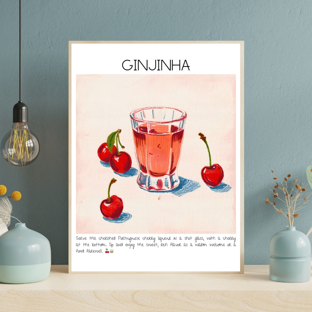 Ginjinha Cocktail Art Print Tasarım Poster-Tablo-Muff Atelier-21x30cm-NowShopFun