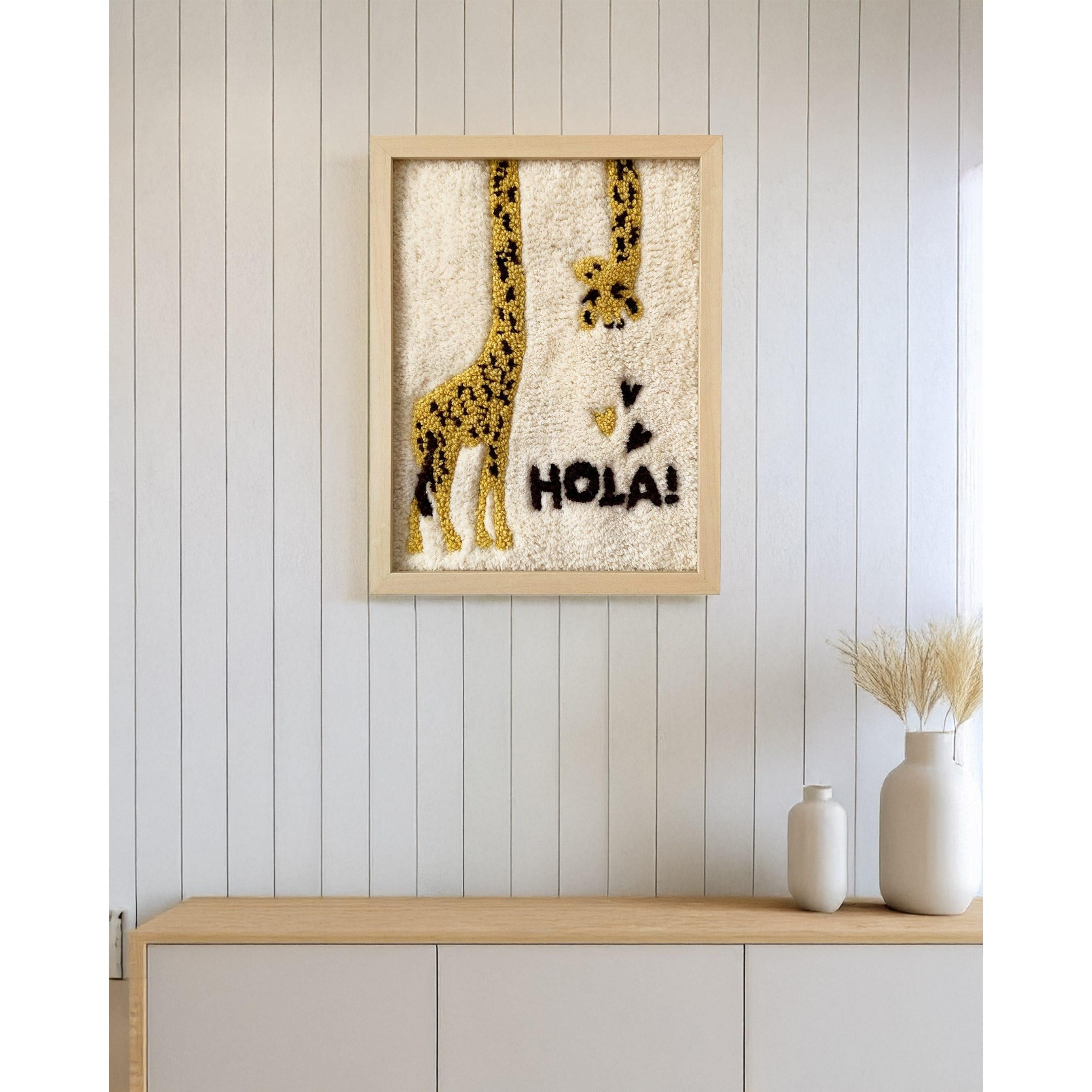 Giraffe Tufted Artwork Tablo